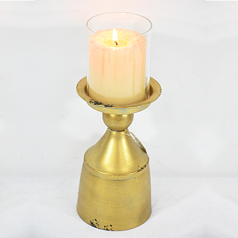 Vintage Antique Gold Decorative Small Metal Candle Holders for Home Décor