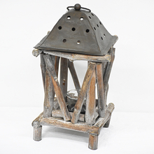 Rustic Farmhouse Garden Handmade Wooden Candle Lantern 