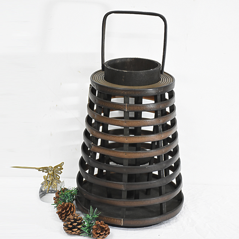 retro mini wooden candle lantern