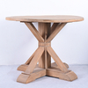 Pedestal French Antique Sturdy Rustic Solid Wood Round Dining Table