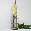 Vintage Rustic Body Form Mannequin with 3 Tired Wooden Shelf