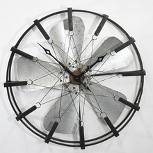 Home Fan Design large Round Decorative Metal Wall Clock 