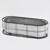 Industratl Oval Metal Planters with Wire Mesh Basket And Zinc Pot inside
