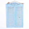 Shabby Chic French Country Distressed Blue Wood Mirror with Shutter