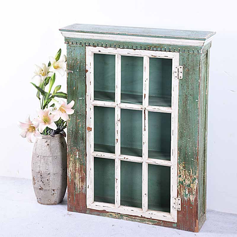 Small Shabby Chic Green Reclaimed Wood, Shabby Chic Wall Cabinets For The Bathroom