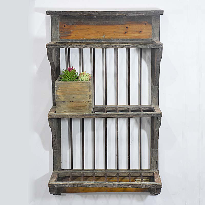Unique Design Shabby Chic Reclaimed Wood Wall Kitchen Plate Rack