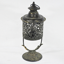 Vintage Retro Home Decorative Black Metal Hurricane Led Lantern 
