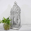 Antique Shabby Chic Silvery Indoor Decorative Metal Candle Lanterns 