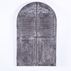 shabby chic framshoue distressed wooden Arched Window Mirror With Shutters