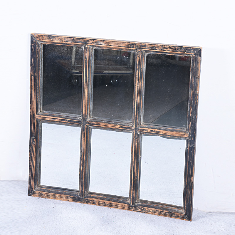 Vintage Rustic Balck Hanging 6 Opening Window Design Wholesale Framed Mirrors