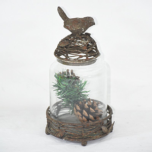 Rustic Vintage Decorative Craft Glass Candle Jar And Lids