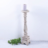 Shabby Chic Rustic White Wooden Candlestick for Home Deocr