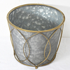 Vintage french small galvanized Metal outdoor planter with good price