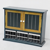 Antique Dark Blue Wooden Wall Sotrage cabinet with 3 Metal Basket