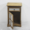 New Arrival Small Vintage Rustic Farmhouse Wooden Nightstand Cabinet with Galvanized Sheet