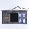 Shabby Chic Black Wall Rack Chalkboard with Hook And Photo Frame