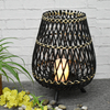 Luckywind Rustic Linterna Accessory Bamboo Black Reestanding Candle Lantern Holder Light Lantern