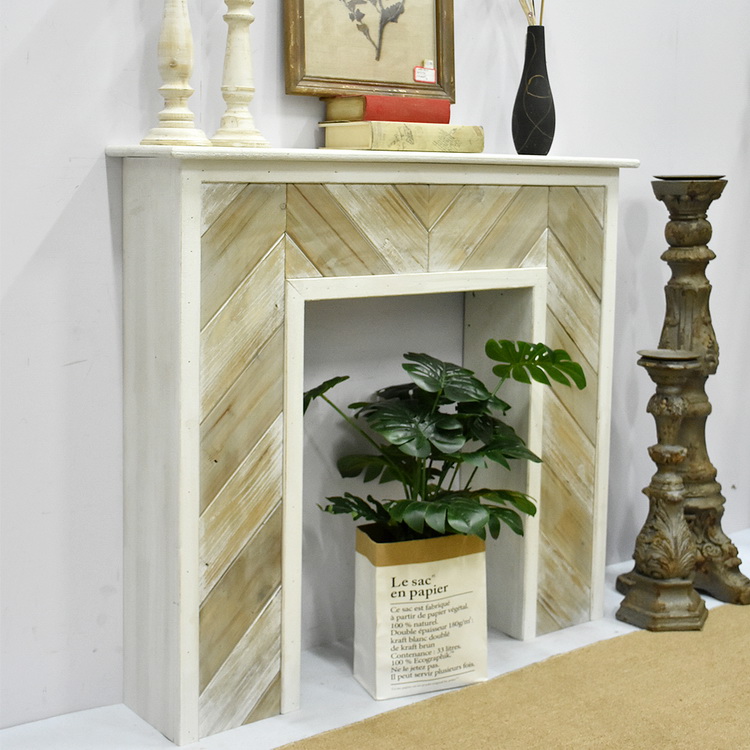 Luckywind Antique Natural Solid Fir Wood Mantel 
