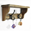 Luckywind Wooden Wall Shelf Design, Rustic Wooden Towel Wall Shelf With Hooks 