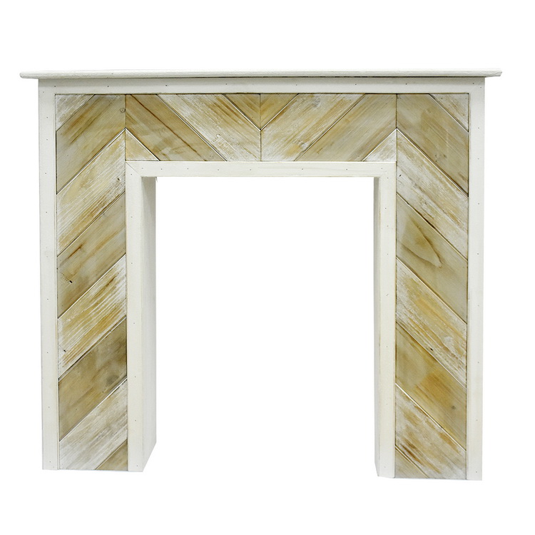 Luckywind Antique Natural Solid Fir Wood Mantel 