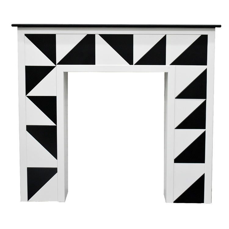 Luckywind Black White Decorative Wood Fireplace Mantel Cabinets and Shelf Units, Modern MDF Free Standing Fire place 
