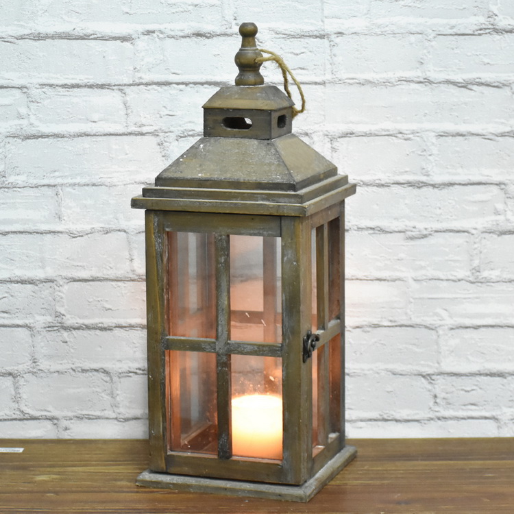Luckywind Rustic Brown Handmade Antique Gifts & Crafts Candle Lantern, Garden Wooden Lantern & Wholesale Lanterns 